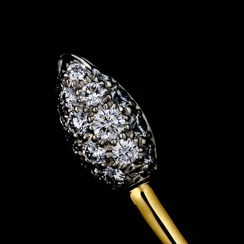 Tiffany & Co Leaf Motif Diamond Brooch 18k YG Yellow Gold 750 Pt