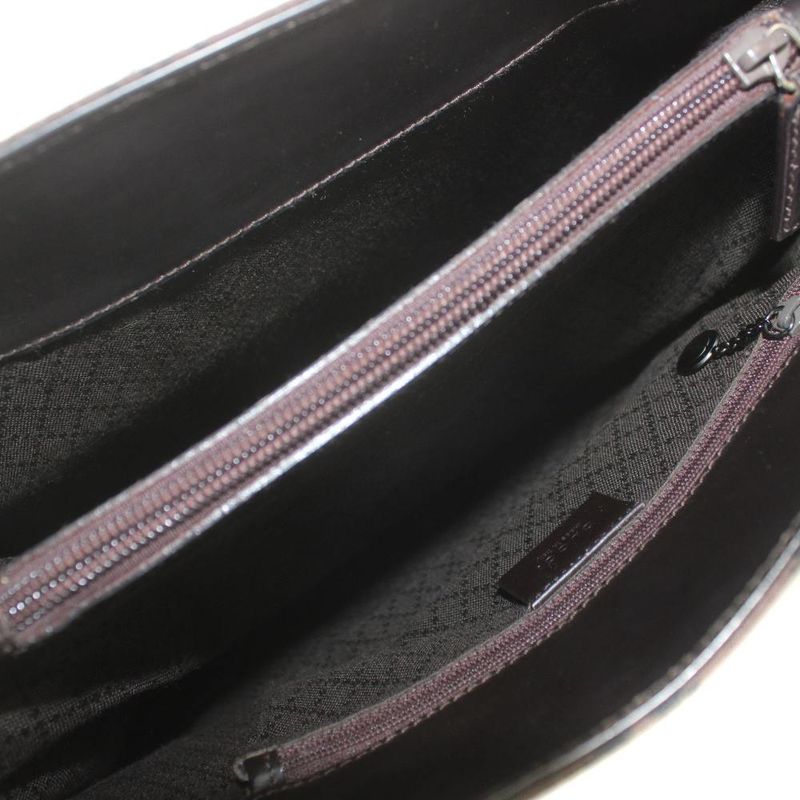 Gucci GG Tote Shoulder Nylon Canvas All Over Pattern Brown