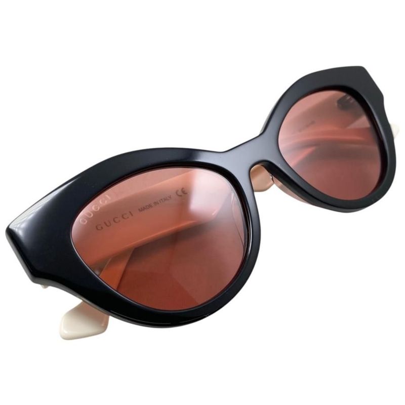 Gucci Sunglasses Double Black White Pink Eyewear