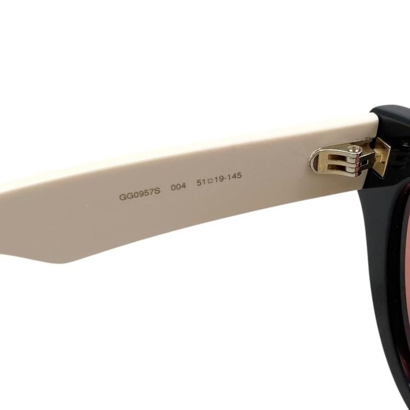 Gucci Sunglasses Double Black White Pink Eyewear