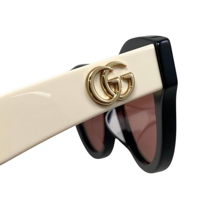 Gucci Sunglasses Double Black White Pink Eyewear