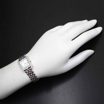 Hermes Cape Cod Mini Cc1 192 Watch Diamond Bezel White Shell 18k Gold Quartz