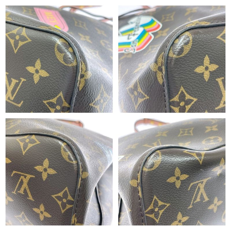 Louis Vuitton Monogram Neo Noe MM Shoulder Bag with Initials Brown