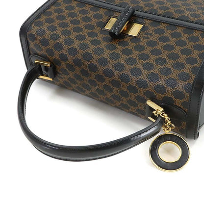 Celine Macadam 2-Way Bag Leather Black Brown Gold