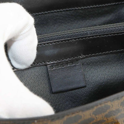 Celine Macadam 2-Way Bag Leather Black Brown Gold