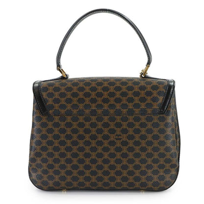 Celine Macadam 2-Way Bag Leather Black Brown Gold
