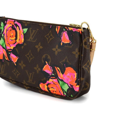 Louis Vuitton Monogram Rose Pochette Accessoire Hand Bag Brown