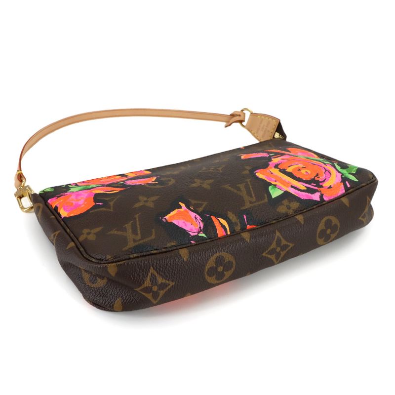 Louis Vuitton Monogram Rose Pochette Accessoire Hand Bag Brown