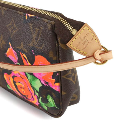 Louis Vuitton Monogram Rose Pochette Accessoire Hand Bag Brown