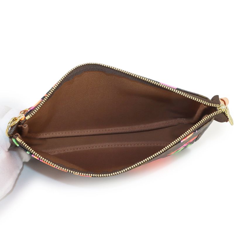 Louis Vuitton Monogram Rose Pochette Accessoire Hand Bag Brown