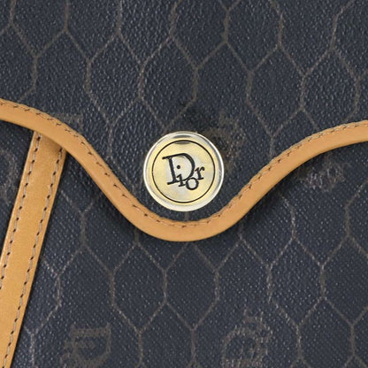 Dior Honeycomb Shoulder Bag Leather Black Brown Gold Vintage
