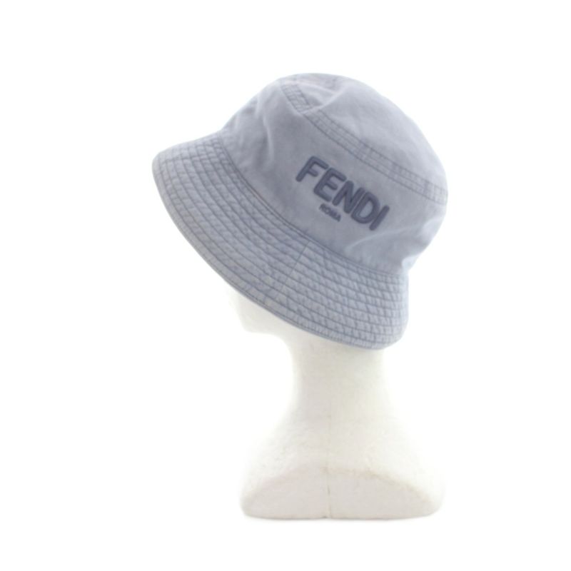 Fendi Bucket Hat Logo Embroidery S Blue