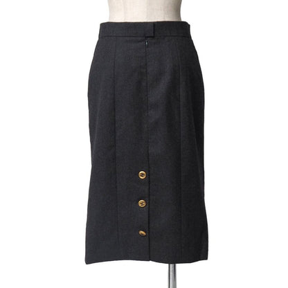 Chanel Vintage Skirt 40 CC Button CC Logo Tight