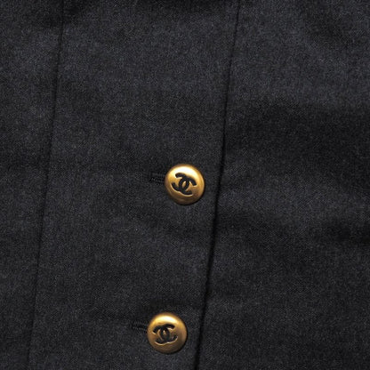 Chanel Vintage Skirt 40 CC Button CC Logo Tight