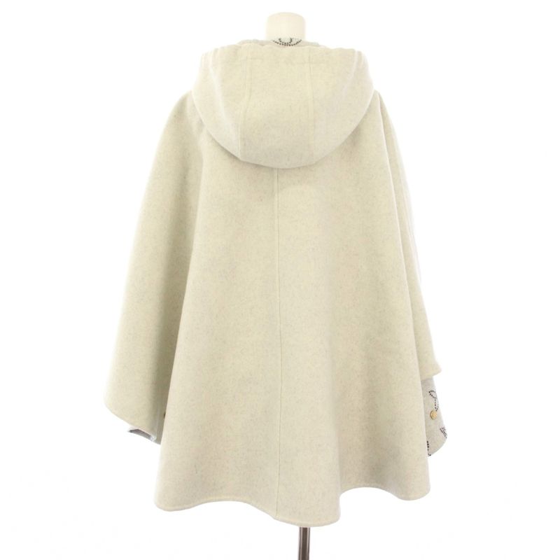 Louis Vuitton Reversible Monogram Mahina Cape Poncho Hoodie Mid Length TU White