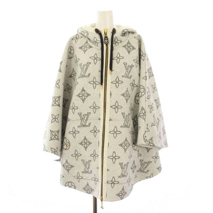 Louis Vuitton Reversible Monogram Mahina Cape Poncho Hoodie Mid Length TU White