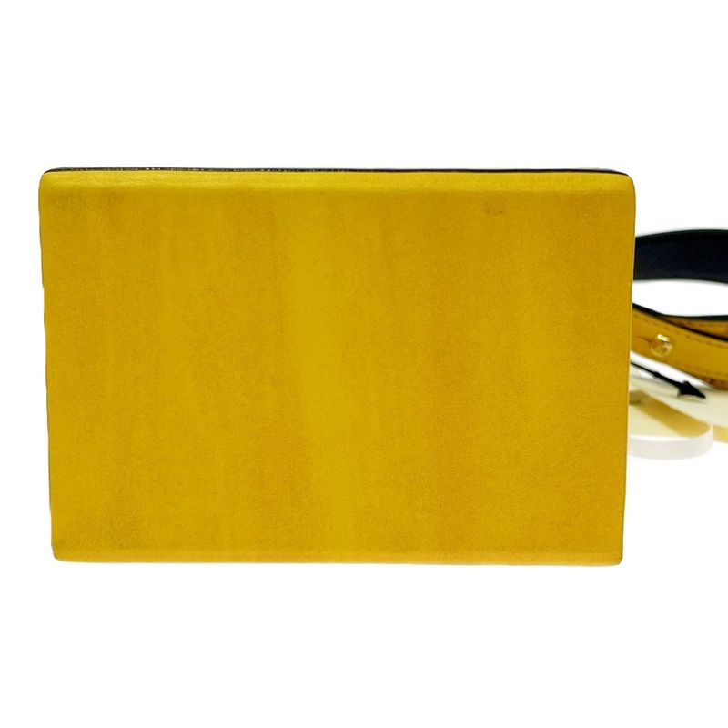 Fendi Leather Box Shoulder Bag Yellow