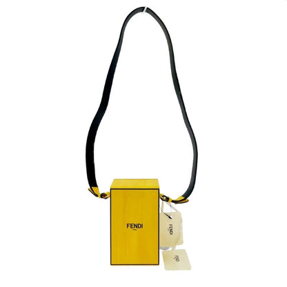 Fendi Leather Box Shoulder Bag Yellow