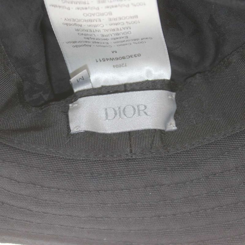 Dior Jack Kerouac Bucket Hat Logo Embroidery M Black
