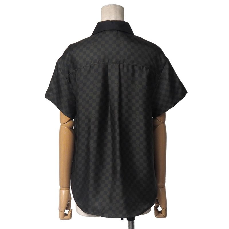 Louis Vuitton Short Sleeve Shirt 34 Damier All Silk
