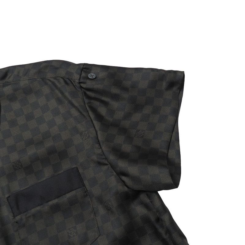 Louis Vuitton Short Sleeve Shirt 34 Damier All Silk