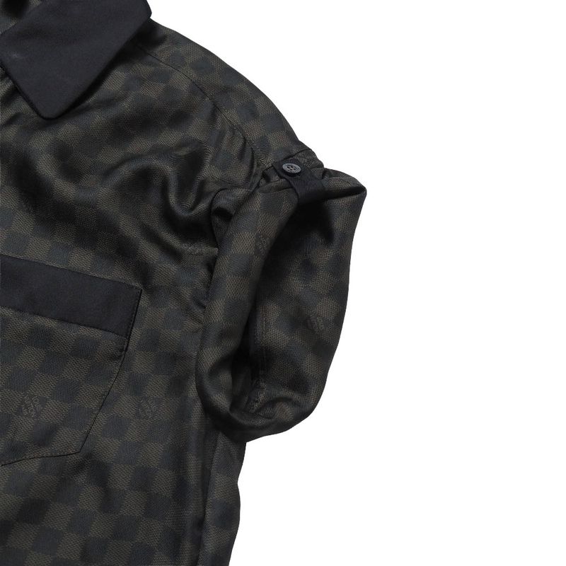 Louis Vuitton Short Sleeve Shirt 34 Damier All Silk