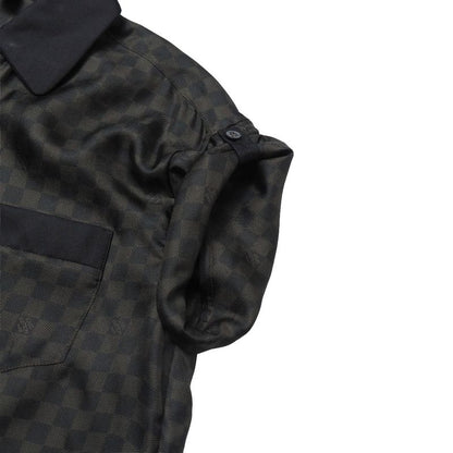 Louis Vuitton Short Sleeve Shirt 34 Damier All Silk