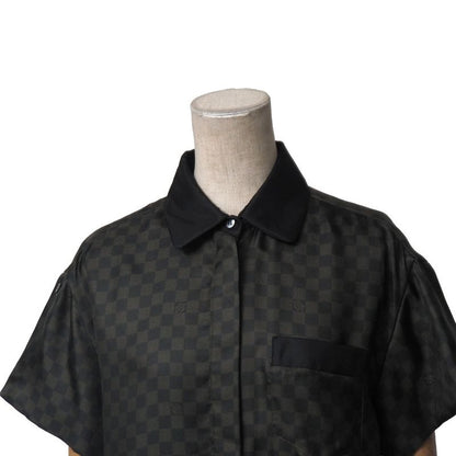 Louis Vuitton Short Sleeve Shirt 34 Damier All Silk