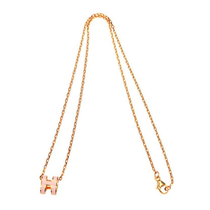 Hermes Necklace Pop Mini Pendant Rose Dragee Pink Gold