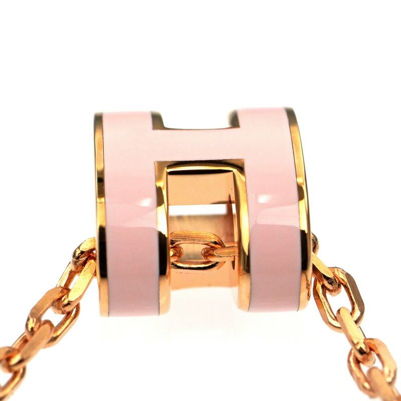 Hermes Necklace Pop Mini Pendant Rose Dragee Pink Gold