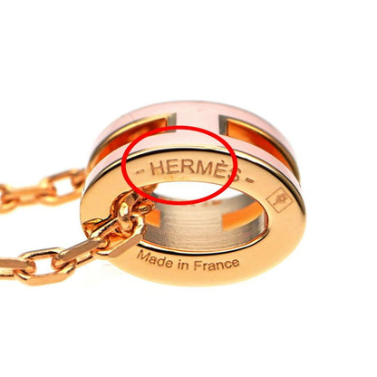 Hermes Necklace Pop Mini Pendant Rose Dragee Pink Gold