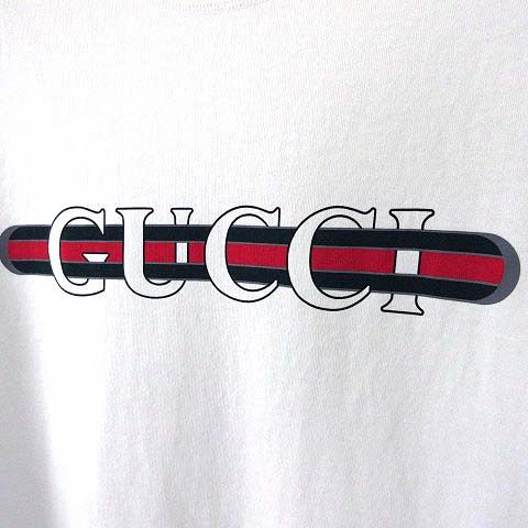 Gucci Print Cotton Jersey T-Shirt Short Sleeve Xxs White Logo