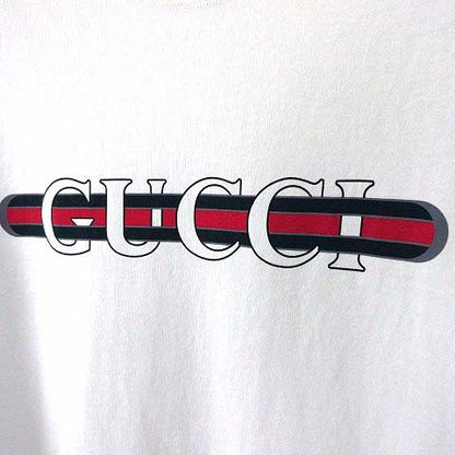 Gucci Print Cotton Jersey T-Shirt Short Sleeve Xxs White Logo
