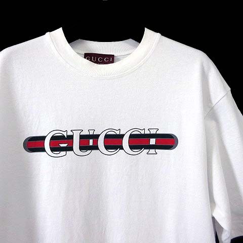 Gucci Print Cotton Jersey T-Shirt Short Sleeve Xxs White Logo