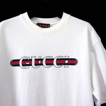 Gucci Print Cotton Jersey T-Shirt Short Sleeve Xxs White Logo
