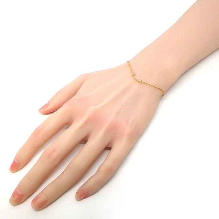Tiffany & Co Bracelet T Smile Mini Diamond Total 18k Yellow Gold
