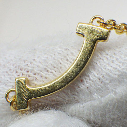 Tiffany & Co Bracelet T Smile Mini Diamond Total 18k Yellow Gold