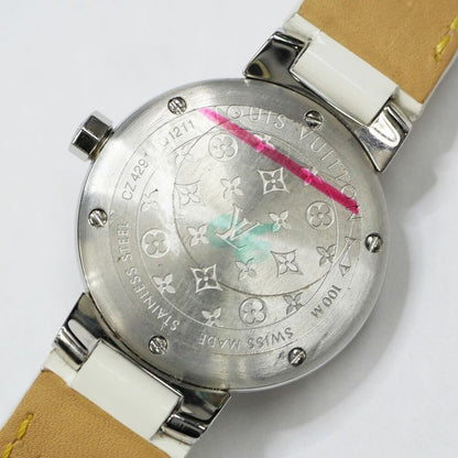 Louis Vuitton Tambour Date Brown Dial Stainless Steel Quartz Watch