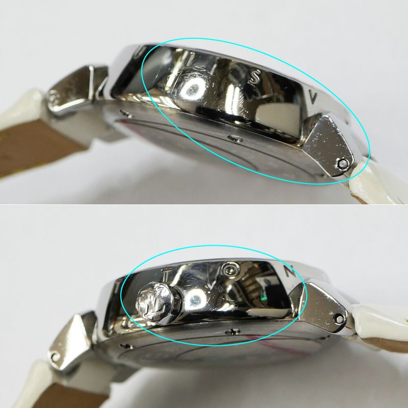 Louis Vuitton Tambour Date Brown Dial Stainless Steel Quartz Watch