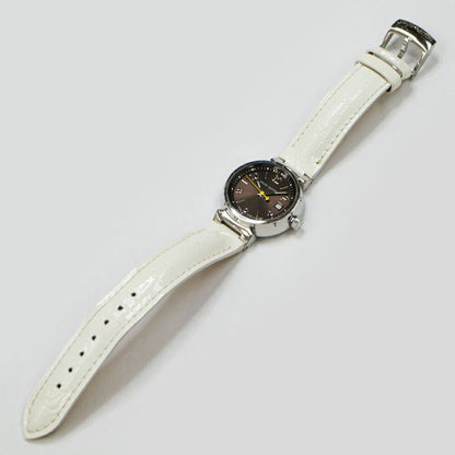 Louis Vuitton Tambour Date Brown Dial Stainless Steel Quartz Watch