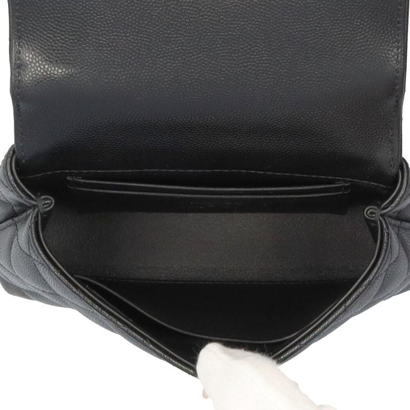 Chanel Extra Mini Coco Handle Shoulder Bag Caviar Leather Black