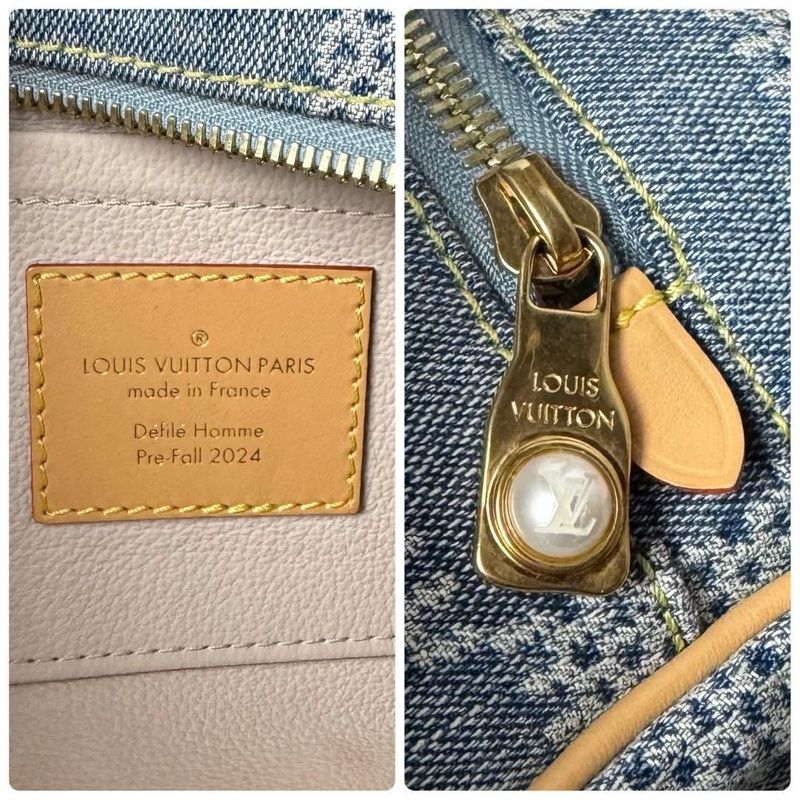 Louis Vuitton Damier Denim Rocker Dopp Kit Clutch