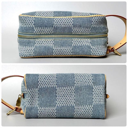 Louis Vuitton Damier Denim Rocker Dopp Kit Clutch