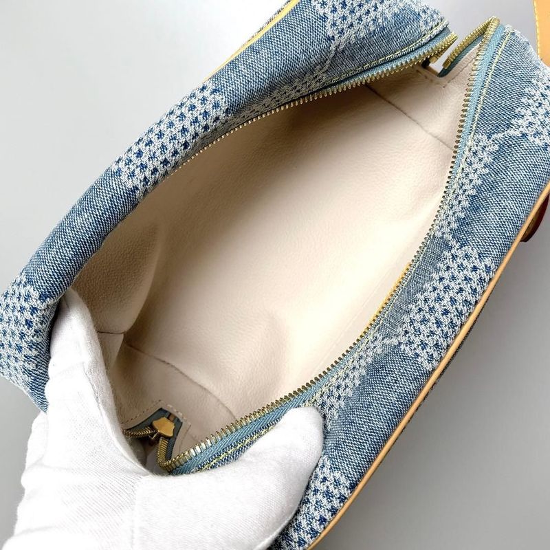 Louis Vuitton Damier Denim Rocker Dopp Kit Clutch
