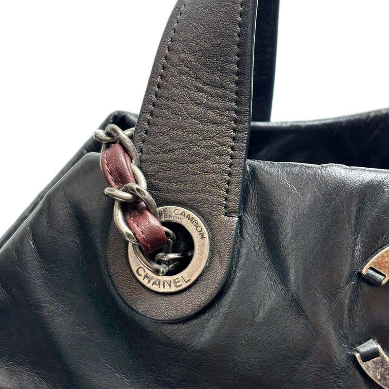 Chanel Bag Quilted Chain Shoulder in the Mix CC Logo Black Silver Sparkle