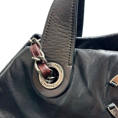 Chanel Bag Quilted Chain Shoulder in the Mix CC Logo Black Silver Sparkle