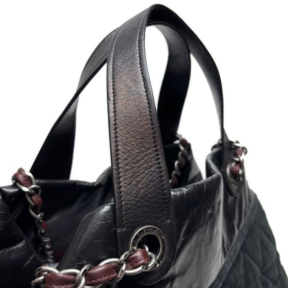 Chanel Bag Quilted Chain Shoulder in the Mix CC Logo Black Silver Sparkle