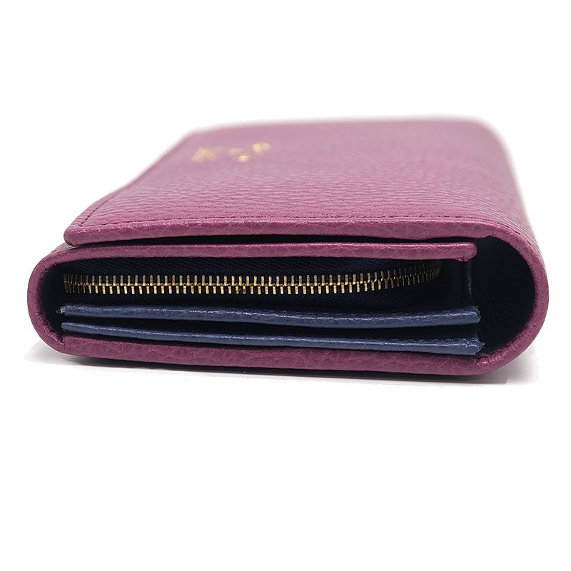Gucci Wallet With Zipper Swing Leather Purple