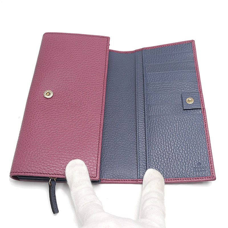 Gucci Wallet With Zipper Swing Leather Purple