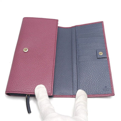 Gucci Wallet With Zipper Swing Leather Purple